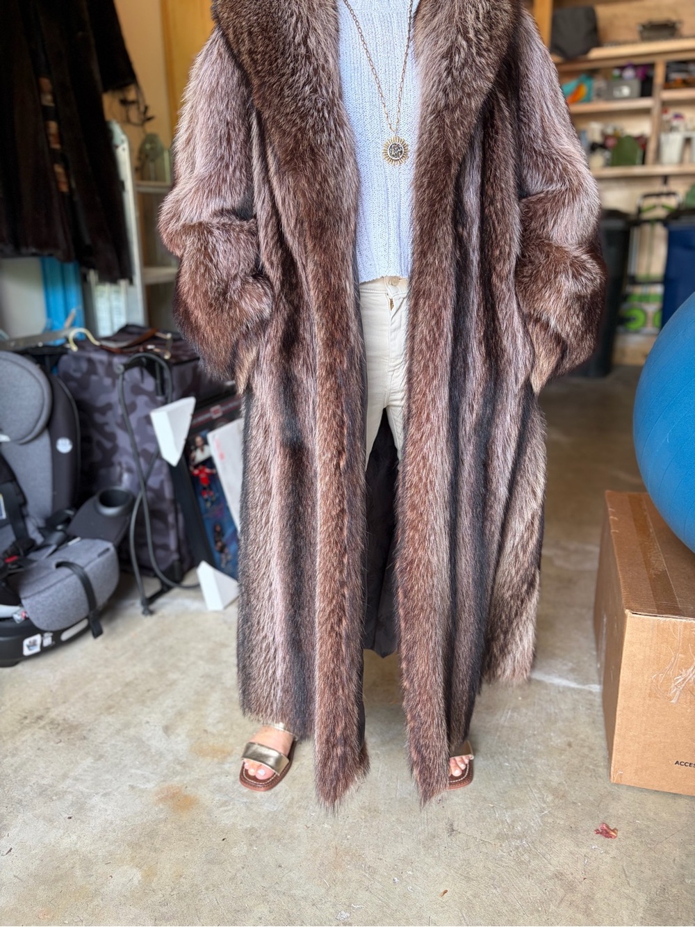Luxury Fox coat with hood